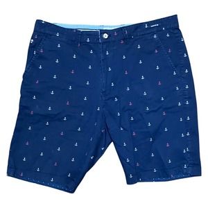 Denim & Flower Ricky Singh Men’s Palm Tree Navy Bermuda Shorts Sz 34